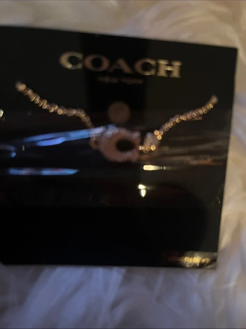 COACH Rose Gold Pavé Circle Pendant Necklace